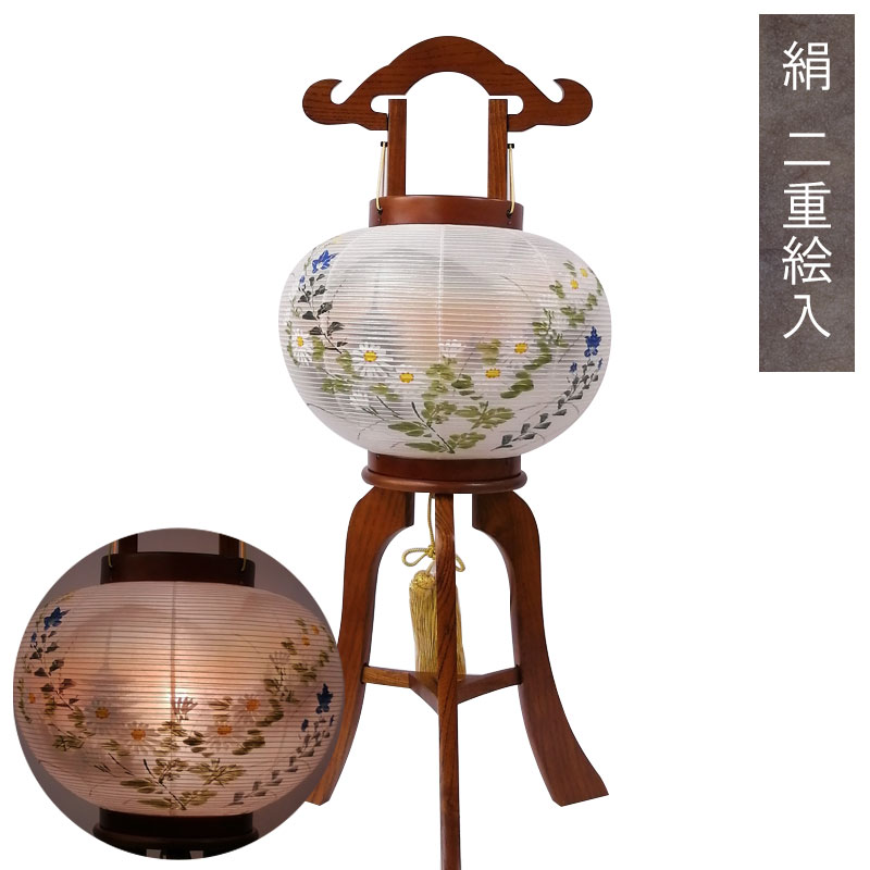 日本製】 仏壇 仏具 神具 関連 小型行灯 絹貼り提灯 桔梗 YMG037799 おすすめ 送料無料