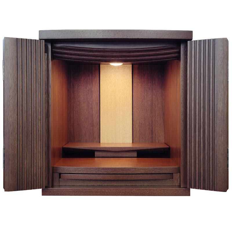 ミニ 仏壇「エディ ウォールナット」12号 モダン仏壇 コンパクト