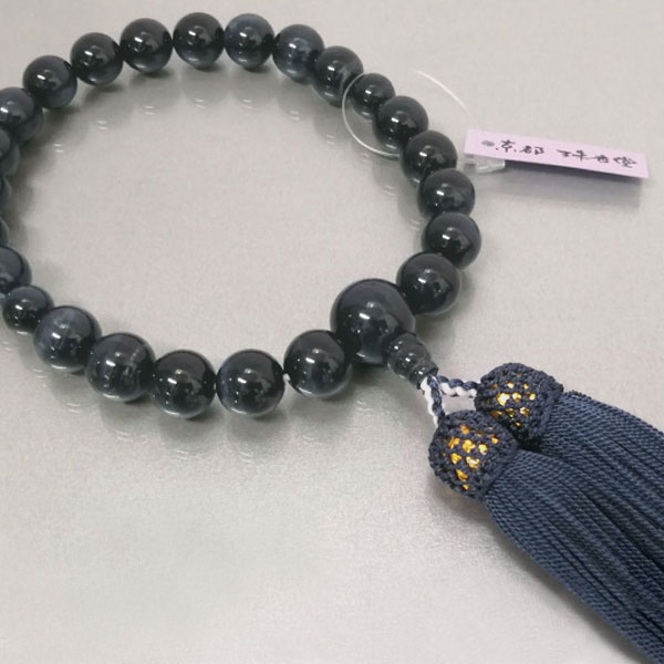 数珠 男性用「青虎目」正絹房付き