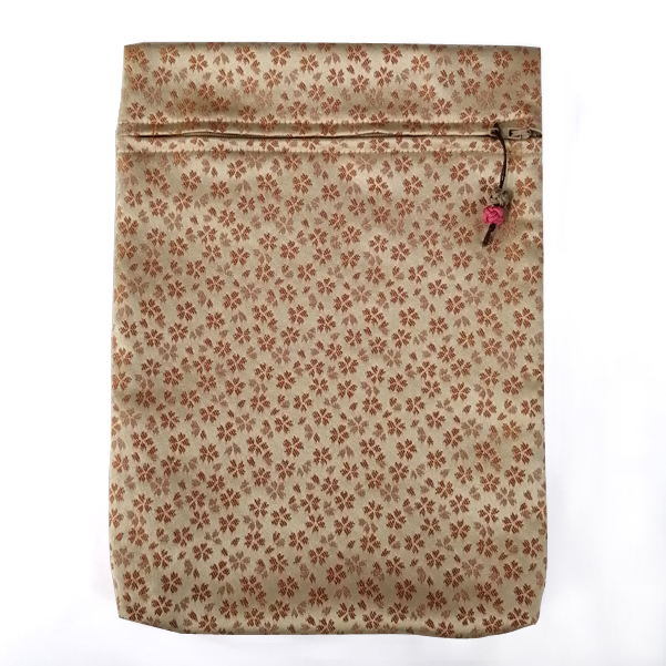 「粉骨用金襴袋 ファスナー仕様 橙色」 手元供養 納骨袋 遺骨の保管 納骨 粉骨 洗骨