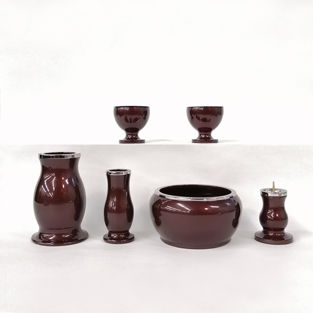 仏具セット「ルミエール ワインレッド 3寸」6具足 仏具セット