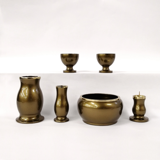 仏具セット「ルミエール ライトブラウン 3寸」6具足 仏具セット