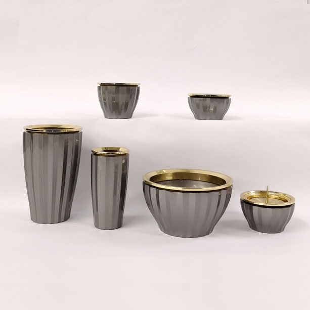 仏具セット「奏（かなで） 6具足 チャコールグレー 3寸」 仏具用品 仏具セット