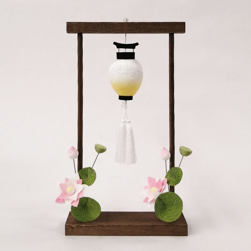 「ちりめん盆飾り　蓮の花」ちりめん細工 お盆飾り 盆ちょうちん