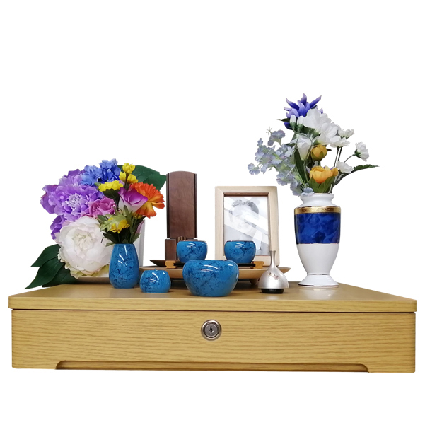 「日本堂オリジナル お参り壇　ライトブラウン」 手元供養 遺骨の保管 納骨 粉骨 洗骨