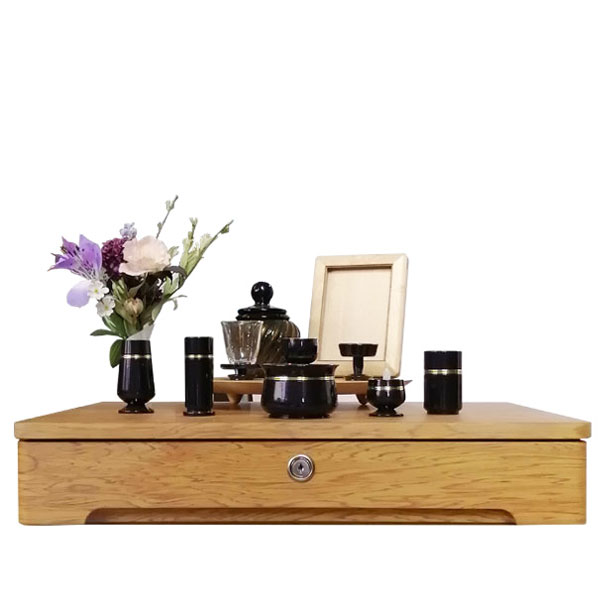 「日本堂オリジナル お参り壇 屋久杉調」 手元供養 遺骨の保管 納骨 粉骨 洗骨