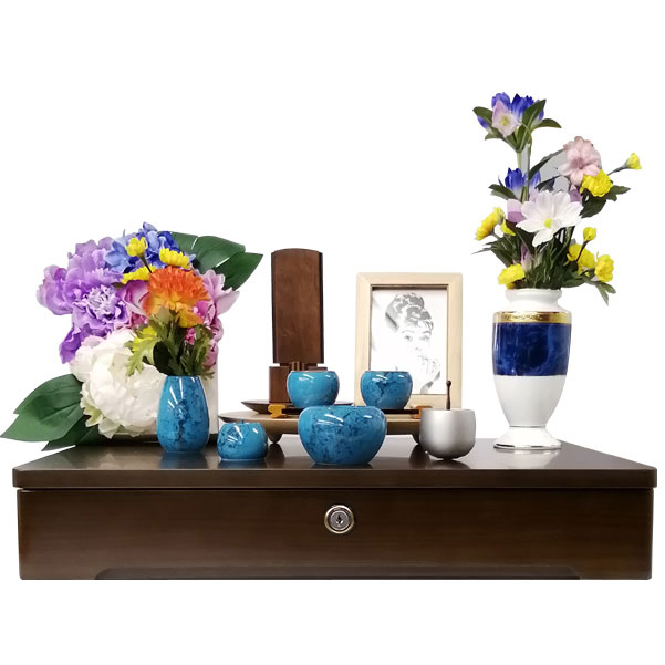 「日本堂オリジナル お参り壇　ダークブラウン」 手元供養 遺骨の保管 納骨 粉骨 洗骨